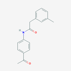 molecular formula C17H17NO2 B308657 N-(4-acetylphenyl)-2-(3-methylphenyl)acetamide 