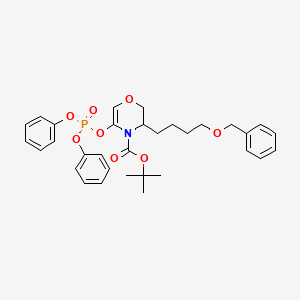 molecular formula C32H38NO8P B3086867 tert-butyl 3-(4-(benzyloxy)butyl)-5-(diphenoxyphosphoryloxy)-2H-1,4-oxazine-4(3H)-carboxylate CAS No. 1166394-98-4