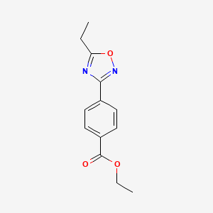molecular formula C13H14N2O3 B3086877 Ethyl 4-(5-ethyl-1,2,4-oxadiazol-3-YL)benzoate CAS No. 1166756-79-1