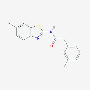 molecular formula C17H16N2OS B308694 N-(6-methylbenzo[d]thiazol-2-yl)-2-(m-tolyl)acetamide 