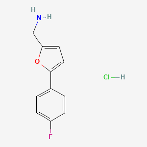 molecular formula C11H11ClFNO B3086975 {[5-(4-fluorophenyl)-2-furyl]methyl}amine hydrochloride CAS No. 1170025-48-5