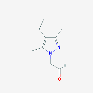 molecular formula C9H14N2O B3086979 (4-ethyl-3,5-dimethyl-1H-pyrazol-1-yl)acetaldehyde CAS No. 1170049-40-7