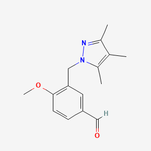 4-Methoxy-3-[(3,4,5-trimethyl-1H-pyrazol-1-yl)-methyl]benzaldehyde