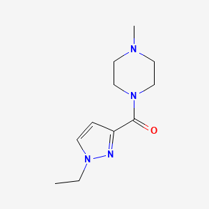 molecular formula C11H18N4O B3087049 1-[(1-ethyl-1H-pyrazol-3-yl)carbonyl]-4-methylpiperazine CAS No. 1170588-14-3