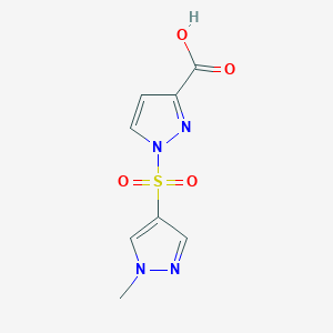 molecular formula C8H8N4O4S B3087054 1-[(1-methyl-1H-pyrazol-4-yl)sulfonyl]-1H-pyrazole-3-carboxylic acid CAS No. 1170596-58-3