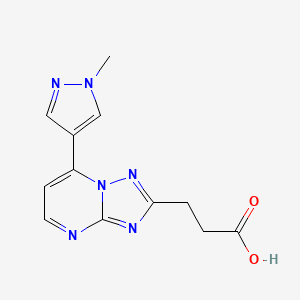 3-(7-(1-Methyl-1H-pyrazol-4-yl)-[1,2,4]triazolo[1,5-a]pyrimidin-2-yl)propanoic acid