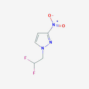 molecular formula C5H5F2N3O2 B3087107 1-(2,2-difluoroethyl)-3-nitro-1H-pyrazole CAS No. 1171087-45-8