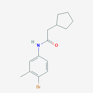 molecular formula C14H18BrNO B308723 N-(4-bromo-3-methylphenyl)-2-cyclopentylacetamide 