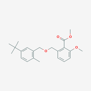 molecular formula C22H28O4 B3087249 2-(5-tert-Butyl-2-methyl-benzyloxymethyl)-6-methoxy-benzoic acid methyl ester CAS No. 1171923-83-3