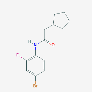 molecular formula C13H15BrFNO B308725 N-(4-bromo-2-fluorophenyl)-2-cyclopentylacetamide 