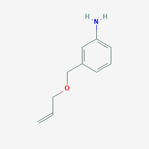 molecular formula C10H13NO B3087490 Benzenamine, 3-[(2-propen-1-yloxy)methyl]- CAS No. 117401-78-2