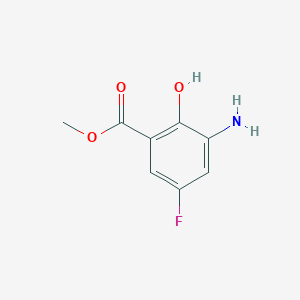 molecular formula C8H8FNO3 B3087567 Methyl 3-amino-5-fluoro-2-hydroxybenzoate CAS No. 1175529-01-7