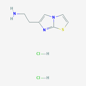 molecular formula C7H11Cl2N3S B3087755 (2-Imidazo[2,1-b][1,3]thiazol-6-ylethyl)amine dihydrochloride CAS No. 1177325-64-2