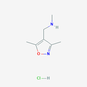 molecular formula C7H13ClN2O B3087757 [(3,5-Dimethyl-4-isoxazolyl)methyl]methylamine hydrochloride CAS No. 1177326-01-0