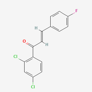 molecular formula C15H9Cl2FO B3087866 (2E)-1-(2,4-Dichlorophenyl)-3-(4-fluorophenyl)prop-2-en-1-one CAS No. 1177802-59-3