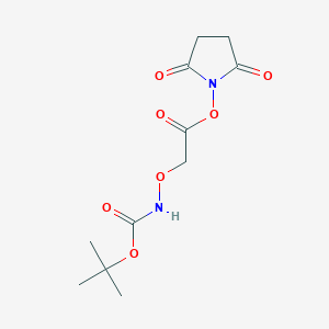 molecular formula C11H16N2O7 B030879 2-[[[(1,1-Dimethylethoxy)carbonyl]amino]oxy]acetic Acid 2,5-Dioxo-1-pyrrolidinyl Ester CAS No. 80366-85-4