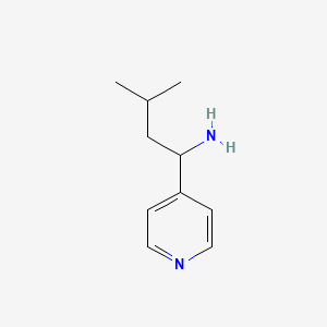 molecular formula C10H16N2 B3087943 3-Methyl-1-(4-pyridyl)-1-butylamine CAS No. 1178634-82-6