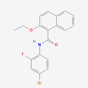 molecular formula C19H15BrFNO2 B308799 N-(4-bromo-2-fluorophenyl)-2-ethoxy-1-naphthamide 