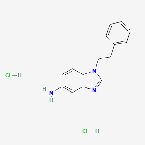 molecular formula C15H17Cl2N3 B3087993 1-Phenethyl-1H-benzoimidazol-5-ylamine dihydrochloride CAS No. 1179363-13-3