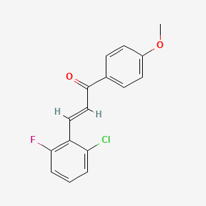 molecular formula C16H12ClFO2 B3088145 (2E)-3-(2-Chloro-6-fluorophenyl)-1-(4-methoxyphenyl)prop-2-en-1-one CAS No. 1182060-09-8