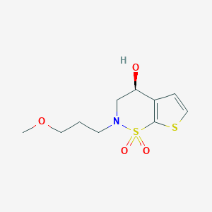 molecular formula C10H15NO4S2 B030882 (4S)-3,4-Dihydro-2-(3-methoxypropyl)-2H-thieno[3,2-e]-1,2-thiazin-4-ol 1,1-Dioxide CAS No. 1029324-91-1