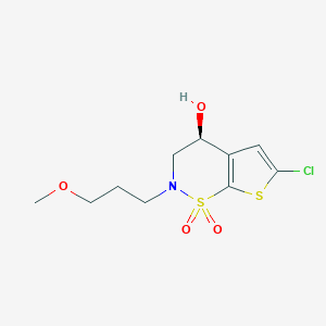 molecular formula C10H14ClNO4S2 B030883 (S)-6-Chloro-4-hydroxy-2-(3-methoxypropyl)-3,4-dihydro-2H-thieno[3,2-e][1,2]thiazine 1,1-dioxide CAS No. 160982-13-8
