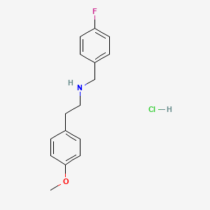 molecular formula C16H19ClFNO B3088398 N-(4-Fluorobenzyl)-2-(4-methoxyphenyl)ethanamine hydrochloride CAS No. 1185294-42-1