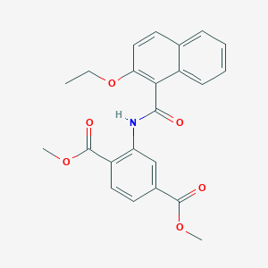 molecular formula C23H21NO6 B308841 Dimethyl 2-[(2-ethoxy-1-naphthoyl)amino]terephthalate 