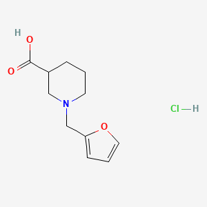 molecular formula C11H16ClNO3 B3088437 1-(2-Furylmethyl)-3-piperidinecarboxylic acid hydrochloride CAS No. 1185301-31-8