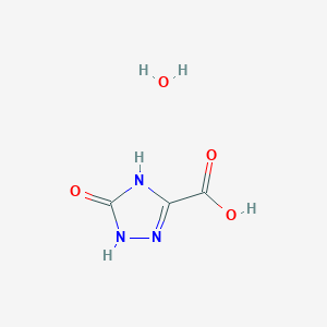 molecular formula C3H5N3O4 B3088445 5-oxo-4,5-dihydro-1H-1,2,4-triazole-3-carboxylic acid hydrate CAS No. 1185301-74-9