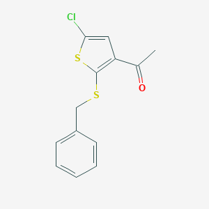 molecular formula C13H11ClOS2 B030885 1-(2-(Benzylthio)-5-chlorothiophen-3-yl)ethanone CAS No. 160982-09-2
