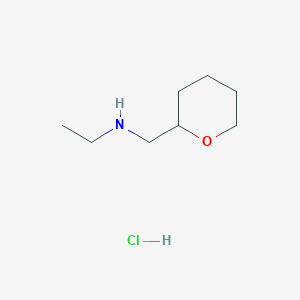 molecular formula C8H18ClNO B3088560 N-(Tetrahydro-2H-pyran-2-ylmethyl)ethanamine hydrochloride CAS No. 1185346-17-1