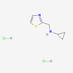 molecular formula C7H12Cl2N2S B3088573 N-(1,3-thiazol-2-ylmethyl)cyclopropanamine dihydrochloride CAS No. 1185383-89-4