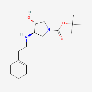 molecular formula C17H30N2O3 B3088757 Tert-butyl (3R,4R)-3-[(2-cyclohex-1-EN-1-ylethyl)-amino]-4-hydroxypyrrolidine-1-carboxylate CAS No. 1186646-20-7