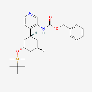 molecular formula C26H38N2O3Si B3088837 Rel-benzyl (4-((1r,3s,5s)-3-((tert-butyldimethylsilyl)oxy)-5-methylcyclohexyl)pyridin-3-yl)carbamate CAS No. 1187055-99-7