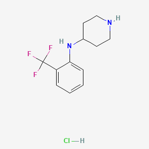 N-[2-(Trifluoromethyl)phenyl]piperidin-4-amine;hydrochloride