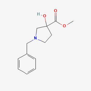 molecular formula C13H17NO3 B3089067 Methyl 1-benzyl-3-hydroxypyrrolidine-3-carboxylate CAS No. 118937-14-7
