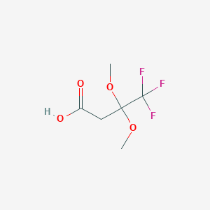 molecular formula C6H9F3O4 B3089125 4,4,4-trifluoro-3,3-dimethoxybutanoic acid CAS No. 118993-06-9