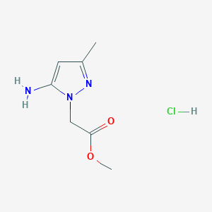 molecular formula C7H12ClN3O2 B3089134 Methyl 2-(5-amino-3-methyl-1H-pyrazol-1-yl)acetate hydrochloride CAS No. 1189997-27-0