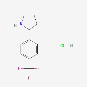 molecular formula C11H13ClF3N B3089704 2-(4-(Trifluoromethyl)phenyl)pyrrolidine hydrochloride CAS No. 1197232-77-1