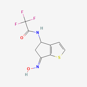 molecular formula C9H7F3N2O2S B3089849 2,2,2-trifluoro-N-[6-(hydroxyimino)-5,6-dihydro-4H-cyclopenta[b]thiophen-4-yl]acetamide CAS No. 120061-50-9