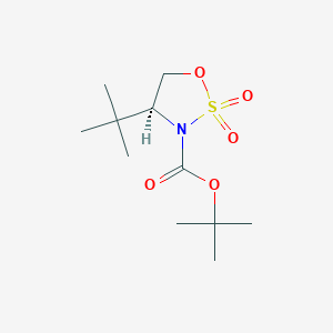 molecular formula C11H21NO5S B3090089 (4S)-4-t-Butyl-1,2,3-oxathiazolidine-2,2-dioxide-3-carboxylic acid t-butyl ester CAS No. 1206227-45-3