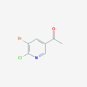 molecular formula C7H5BrClNO B3090436 1-(5-Bromo-6-chloropyridin-3-yl)ethanone CAS No. 1211534-26-7