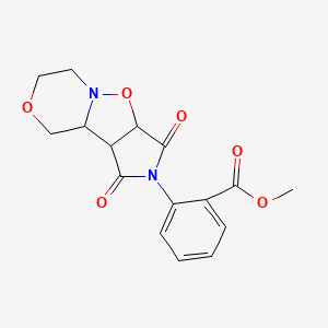 molecular formula C16H16N2O6 B3090593 methyl 2-(3,5-dioxo-7,11-dioxa-4,8-diazatricyclo[6.4.0.02,6]dodecan-4-yl)benzoate CAS No. 1212313-15-9