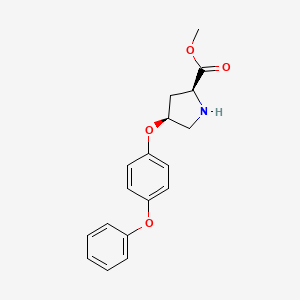 molecular formula C18H19NO4 B3091273 Methyl (2S,4S)-4-(4-phenoxyphenoxy)-2-pyrrolidinecarboxylate CAS No. 1217630-77-7