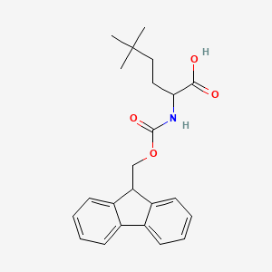 molecular formula C23H27NO4 B3091386 2-({[(9H-fluoren-9-yl)methoxy]carbonyl}amino)-5,5-dimethylhexanoic acid CAS No. 1217704-60-3