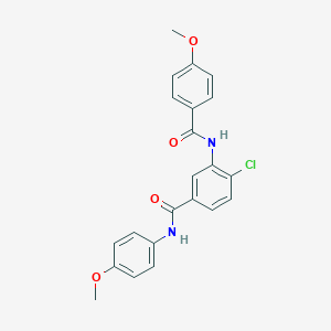 molecular formula C22H19ClN2O4 B309143 4-chloro-3-[(4-methoxybenzoyl)amino]-N-(4-methoxyphenyl)benzamide 