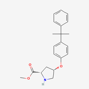 molecular formula C21H25NO3 B3091532 Methyl (2S,4S)-4-[4-(1-methyl-1-phenylethyl)-phenoxy]-2-pyrrolidinecarboxylate CAS No. 1217784-47-8