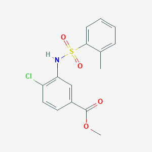 molecular formula C15H14ClNO4S B309161 Methyl 4-chloro-3-{[(2-methylphenyl)sulfonyl]amino}benzoate 