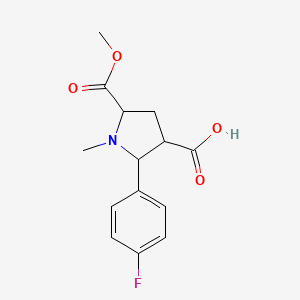 2-(4-Fluorophenyl)-5-(methoxycarbonyl)-1-methyl-3-pyrrolidinecarboxylic acid